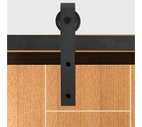 ZAWELIYO Ferramenta per Porta Scorrevole del Fienile, Lunghezza Binario 4 M | Resistente acciaio al carbonio, Finitura a spruzzo nera, Design a due piani, Adatto per magazzini, 2 porte abbinate, Limite