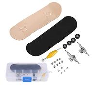 ZAWELIYO Maple Legno in Legno Skateboard di delle con Scatola Riduci Regali per Bambini a Pressione Divertente Set di Giocattoli Educativi per Adolescenti (Giallo)