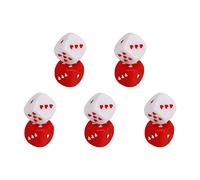 ZAWELIYO Set di Dadi a Cuore, Dadi a Cuore Metodo di Gioco Multiplo Plastica Rosso Bianco Sicuro 5 Paia Portatile per Feste in Viaggio