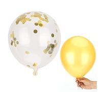 ZAWELIYO Set di Palloncini Palloncini Decorativi Eleganti in Lattice per Matrimoni e Feste Festive 10 Pezzi Dorati e Paillettes