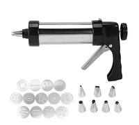 ZAWELIYO Set Pressa per Biscotti e Tagliabiscotti, 7 Ugelli in Acciaio Inossidabile e 13 Stampi, Kit di Strumenti per Decorare Torte per Cuocere Al Forno Fai da Te a Casa