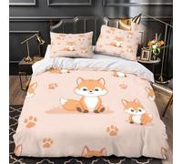 ZAWPPEUIO Cute Foxes Set Di Copripiumino 3 Pezzi ultra microfibra stampa 3D con cerniera kawaii Coon Set Di Copripiumino con federa soffice ultra morbido for adulti Super king（260x220cm）
