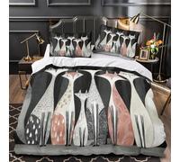 ZAWPPEUIO Foxes copripiumino 3 Pezzi stampa 3D microfibra morbida con federa Moderno Set Di Copripiumino cerniera soffice ariosa for coppie Double（200x200cm）