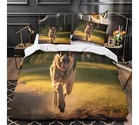 ZAWPPEUIO German Shepherd Running Set Di Copripiumino 3 Pezzi ultra microfibra stampa 3D con federa Outdoor Pet Life Set Di Copripiumino cerniera nascosta morbido for ragazze Super king（260x220cm）