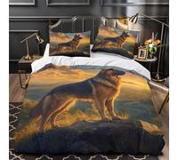 ZAWPPEUIO German Shepherd Set Di Copripiumino 3 Pezzi microfibra ultra morbido stampa 3D con federa Nature Set Di Copripiumino cerniera nascosta traspirante for bambini Super king（260x220cm）