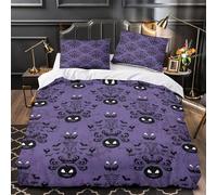 ZAWPPEUIO Halloween Decor Copripiumino 3 Pezzi stampa 3D microfibra morbida cerniera nascosta con federa spooky Set Di Copripiumino ariosa for coppie Super king（260x220cm）