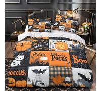 ZAWPPEUIO Halloween Decor copripiumino stampa 3D microfibra morbida 3 Pezzi con federa spooky Themed Set Di Copripiumino cerniera ariosa morbido for ragazze Super king（260x220cm）