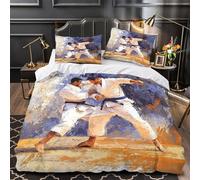 ZAWPPEUIO Mial s Fighters Set Di Copripiumino microfibra traspirante motivo 3D 3 Pezzi con federa soffice Dynamic Combat copripiumino con cerniera morbido e comodo for coppie Single（140x200cm）