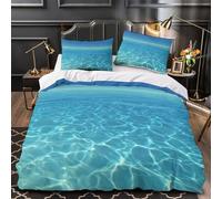 ZAWPPEUIO Oceano Waves copripiumino stampa 3D con cerniera 3 Pezzi microfibra soffice con federa per cuscini Calm Mare Set Di Copripiumino ariosa for ragazzi Double（200x200cm）