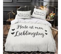 ZAWPPEUIO Romantic Quote Copripiumino 3 Pezzi motivo 3D microfibra traspirante con cerniera German Decor Set Di Copripiumino cerniera nascosta morbido for ragazze Super king（260x220cm）