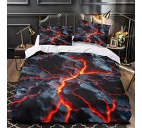 ZAWPPEUIO Volcanic Eruption copripiumino stampa 3D microfibra ultra morbida 3 Pezzi con cerniera dynamic Lava Flow Set Di Copripiumino con federa per cuscini morbido for adulti Double（200x200cm）