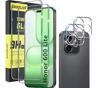 ZAXGLAR Pellicola Vetro Temperato per Honor 600 Lite 5G, 2 Pezzi Pellicola Protettiva e 2 Pezzi Pellicola Fotocamera, Durezza 9H,Anti Graffio, Anti-Impronte Vetro Honor 600 Lite 5G