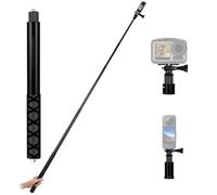 Zaxiva 150cm Invisible Selfie Stick in Fibra di Carbonio, Bastone Allungabile Autodifesa per Insta360,per GoPro,DJI, Action Camera,Bastone Selfie per Sport all'aperto con Attacco a Fibbia, 1/4 di Vite