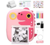 Zaxiva Appareil Photo Instantané Enfants,2,4" Écran 1080P HD Kidizoom Appareil Photo Numérique Enfant avec Carte 32GB,5 crayons couleur, 3 papier pour imprimante, 1 d'autocollantsCadeau Filles Garçons