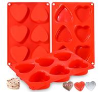 Zaxiva Moule en Silicone Coeur à 6 Cavités, Stampi in Silicone per il Cioccolato, 6-cavità Silicone per Stampi Cookie Cover Stampi per San Valentino Torta Gelatina Budino Sapone fatto a Mano