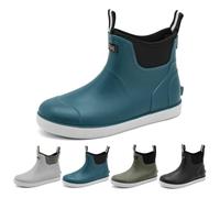 zaxunai Stivali Pioggia Gomma Uomo, Stivaletti Antinfortunistica Uomo, Stivali Da Pesca, Antiscivolo Comode Shorty Boots Scarpe Da Giardino