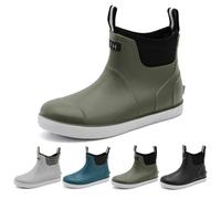 zaxunai Stivali Pioggia Gomma Uomo, Stivaletti Antinfortunistica Uomo, Stivali Da Pesca, Antiscivolo Comode Shorty Boots Scarpe Da Giardino