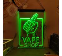 Zayeksole Insegna al Neon per Negozio di Sigarette Elettroniche per Decorazioni Murali, Insegna Luminosa al Neon A LED Dimmerabile Alimentata Tramite USB per Negozio di Fumo,Verde,60x40cm