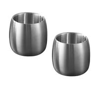 ZAYIUKI Confezione da 2 tazze in acciaio inox 304, impilabili, bicchieri da caffè in metallo, a doppia parete, per campeggio e viaggi