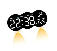 ZAYIUKI Orologio da parete digitale a forma di nuvola a LED con telecomando 2 allarme inferiore faretto per soggiorno camera da letto ufficio decorazioni