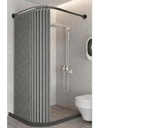 ZAYMGPD Asta per da Doccia a Forma di L da Parete, Attacco Magnetico Bifacciale, Non Richiede Fori, Retrattile E Regolabile, con Barriera Antiacqua E Ganci, Perfetta per Il Bagno A-1.8 * 2.0
