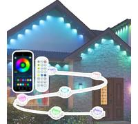 ZAYMGPD Catena Luminosa RGB per Grondaie, 200 Varianti di Colore, Lunghezza 53'/101', 36/72 LED, Telecomando E Controllo Tramite App, Impermeabile Ip67, per Esterni di Ville E Grondaie 16.4m