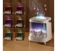 ZAYMGPD Umidificatore per Aromaterapia Attivato dalla Fiamma, capacità del Serbatoio dell'Acqua di 200 Ml, Luce Ambientale a 7 Colori, Timer a 3 velocità, Telecomando, per Case E Uffici White