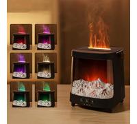 ZAYMGPD Umidificatore per Aromaterapia Attivato dalla Fiamma, capacità del Serbatoio dell'Acqua di 200 Ml, Luce Ambientale a 7 Colori, Timer a 3 velocità, Telecomando, per Case E Uffici Grey