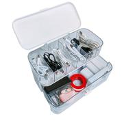 ZAYOIZY Confezione da 2 scatole organizer per cavi di ricarica, scatola organizer per cavi in plastica con coperchio ribaltabile e cassetto, scatola portaoggetti per cavi USB/caricabatterie, custodia