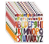 Zayookey 10 Fogli Multicolore Adesivi Lettera Alfabeto Autoadesivi Impermeabile Vinile Lettere Segni Adesivi Letter Sticker per Cassetta Postale, Porta, Scrapbooking 2.5cm+5cm