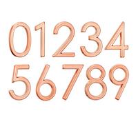 Zayookey 10 Pezzi Cassetta Postale Numeri Adesivi con Numeri civici di Porta 2 pollici (5 cm) Numeri di Casa 3D Autoadesiva Address House Numbers (0-9, Oro Rosa)