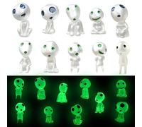 Zayookey 10 Pezzi Luminoso Albero Elfi Accessori da Giardino Decorazioni Mini Statua di Ghibli Gadget Principessa Mononoke Gnomo Figuras per Patio Decor