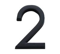 Zayookey 6cm Numero di Casa Moderna Numero Civico di Cassetta Postale di Autoadesivo Porta Numeri Nero Opaco 3D Address House Numbers (Door Number 2)
