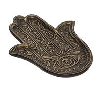 Zayti Vassoio a mano di fatma, vuoto-tasche in legno MDF decapato, (nero/oro)