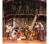 Zayton Set di presepe natalizio da interni, 11 pezzi, 20,3 cm, statuine di Gesù Mangiatoia per presepe, ornamento per chiesa, regalo di Natale, decorazione per la casa