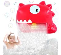 Zaztytoy Dinosaur Macchina per Bolle da Bagno, Giocattolo per Bagno con Musica per Bambini 1 2 3 4 Anni, Impermeabile, Facile da Usare con Ventosa, Perfetto per Vasche da Bagni e Sale Giochi (Rosso)