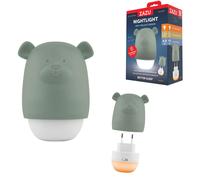 ZAZU Benny Luce notturna per bambini con sensore crepuscolare - Ricaricabile | Accensione automatica | Luce bianca e arancione | Portatile e presa | Batteria fino a 70 ore | Modalità viaggio | Lampada