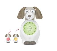 ZAZU Davy The Dog Clock - Orologio per dormire e luce notturna per bambini, sveglia illuminata, aiuta a insegnare al bambino quando svegliarsi con indicatori visivi, luminosità regolabile, spegnimento