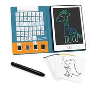 ZAZU Fun - Vassoio da disegno LCD per bambini, 8,5 pollici, con 40 carte e penna, cancellazione e pulsante di blocco, giocattolo educativo creativo per casa e in viaggio