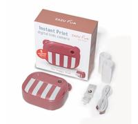 ZAZU Fotocamera digitale istantanea per bambini, foto ad alta risoluzione da 48 MP, display a colori da 2", video Full HD 1080P, stampa termica senza inchiostro, batteria ricaricabile, con 2 rulli di