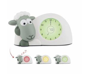 ZAZU Orologio Sam The Lamb - Orologio da letto e luce notturna per bambini | Insegna al tuo bambino con indicatori visivi quando svegliarsi | Luminosità regolabile | Spegnimento automatico (Sage)