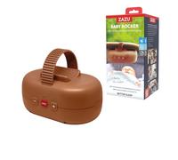ZAZU Robby Bilanciere Automatico per Passeggini, Seggiolini Auto e Amache - Altalena Regolabile, Timer 40 Min, Sensore di Pianto, Ricaricabile USB-C, Resistente all'Acqua, Universale (Marrone)