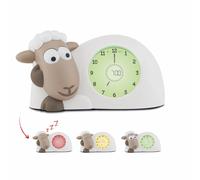 ZAZU Orologio Sam The Lamb - Orologio da letto e luce notturna per bambini | Insegna al tuo bambino con indicatori visivi quando svegliarsi | Luminosità regolabile | Spegnimento automatico (marrone)