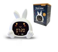 ZAZU Sarah Sleep Trainer per bambini - Luce notturna (5 colori), macchina sonora, sveglia con 6 suoni, apertura e chiusura degli occhi, ricaricabile con USB