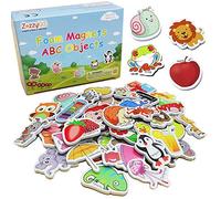 ZazzyKid Oggetti in schiuma magnetica per bambini: 52 magneti giocattolo per l'educazione precoce ABC