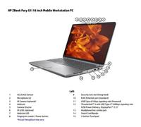 Notebook HP ZBook Fury G1i Wolf Pro Security Edition Intel Core Ultra 7 255HX Workstation mobile 40,6 cm (16") WUXGA 32 GB DDR5-SDRAM 1 TB SSD NVIDIA RTX 3000 Blackwell Wi-Fi (802.11be) Windows 11 AI