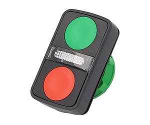 ZB5AW7A3740 Interruttore: doppia asta 22 mm. Pos: 1 rosso/verde IP66 piatto P...