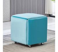 ZBBGTJK Cube d'assise 5 en 1 en Cuir avec roulettes pivotantes, Tabouret empilable pour Salon et Chambre, Fauteuil canapé Mobile avec finition Velours 18x18x19