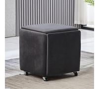 ZBBGTJK Tabouret gigogne empilable 5 en 1 en Velours avec roulettes pivotantes, Fauteuil canapé multifonctionnel et Mobile pour Salon ou Chambre