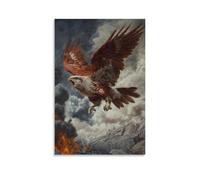 ZBBZJYHH Decorazione artistica da parete con grifone vulcano che urla sopra le tempeste di cenere e i venti di brace, decorazione artistica moderna da appendere alla parete, 30 x 45 cm